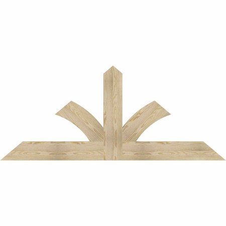 Ekena Millwork Richland Rough Sawn Timber Gable Bracket, Douglas Fir, 72"W x 30"H x 2"D x 6"F, 10/12 Pitch GBW072X30X0206RIC00RDF